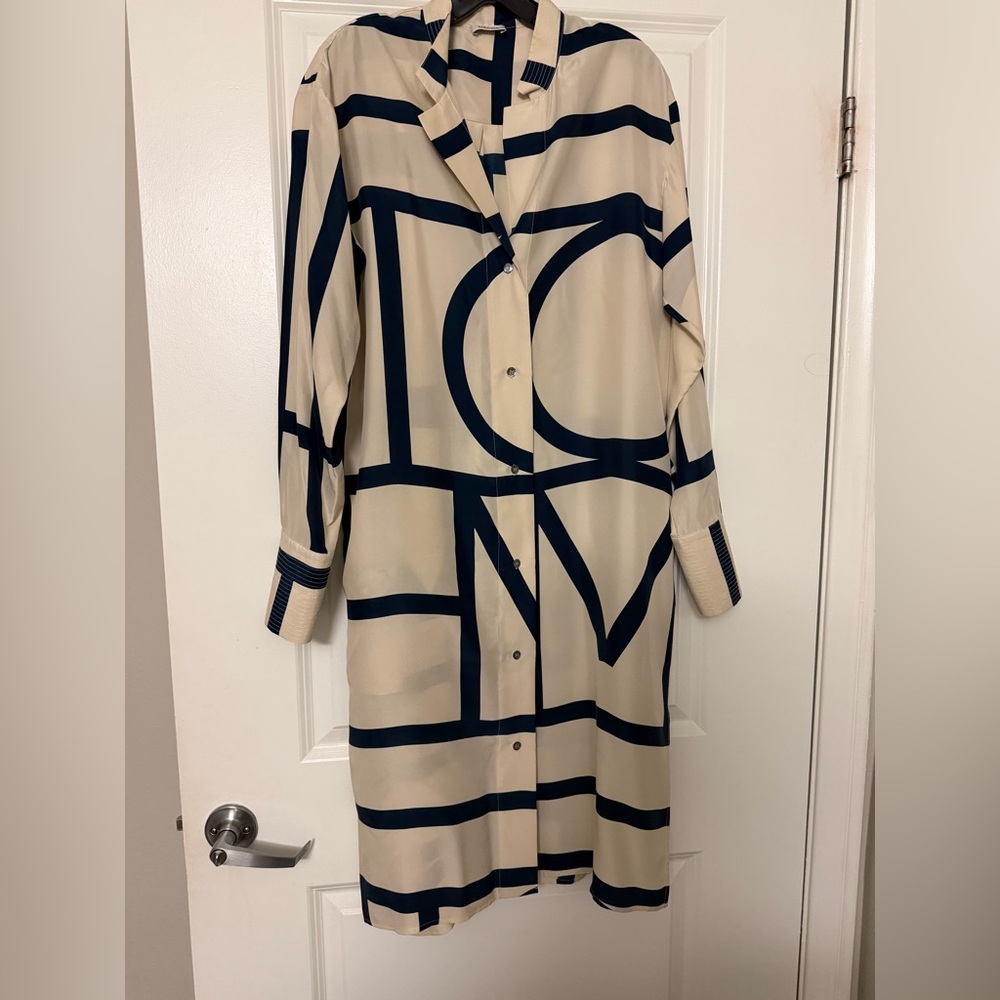 Toteme Silk Kenya Monogram Tunic Dress Small